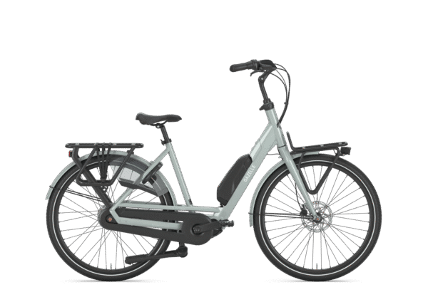 Gazelle Bloom C7 dame elcykel i farven light olive med lav indstigning